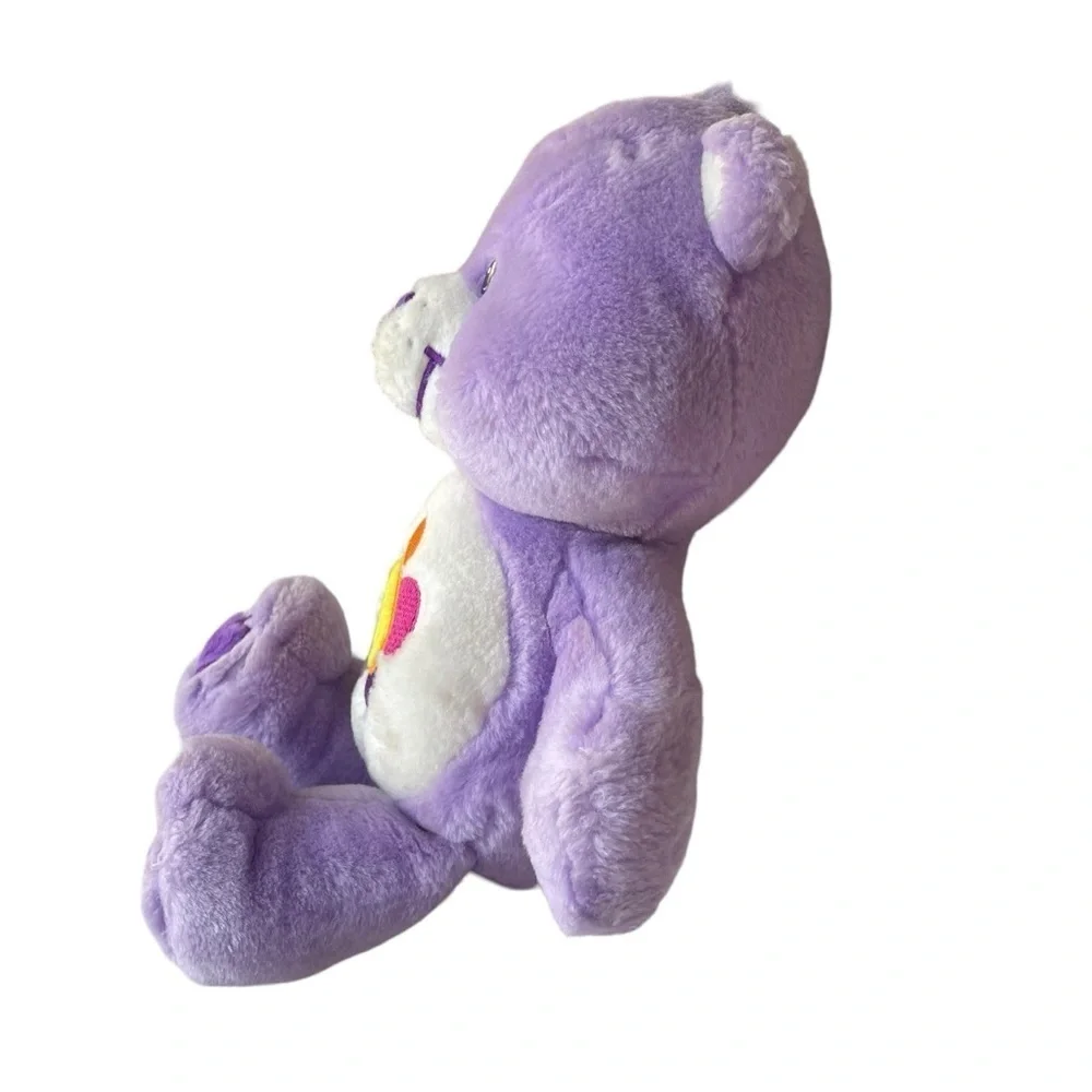 Care Bear Purple Harmony Bear flower Talking Works 13” Plush Stuffed Animal 2003
